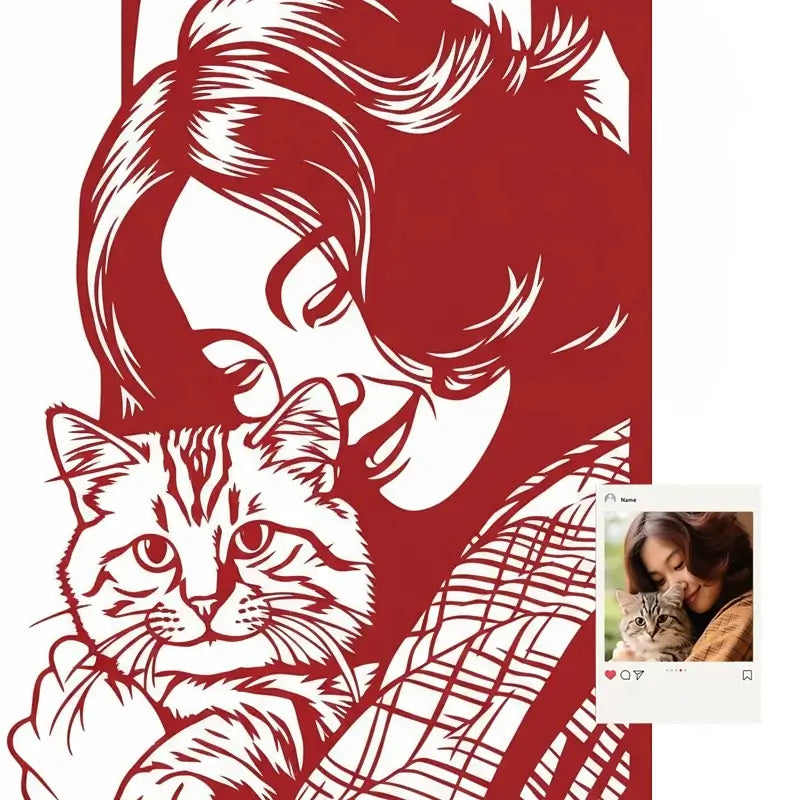 Custom Pet Paper Cutting Portrait