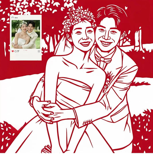 Custom Wedding Paper Cutting Portrait