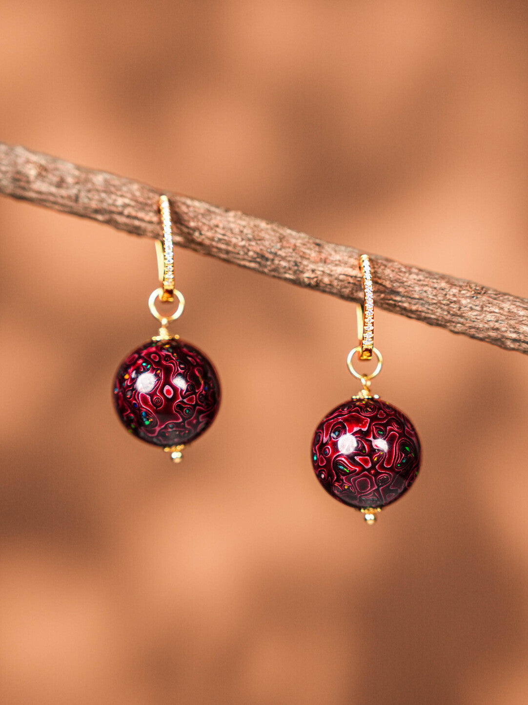 Lacquer Bead Drop Earrings