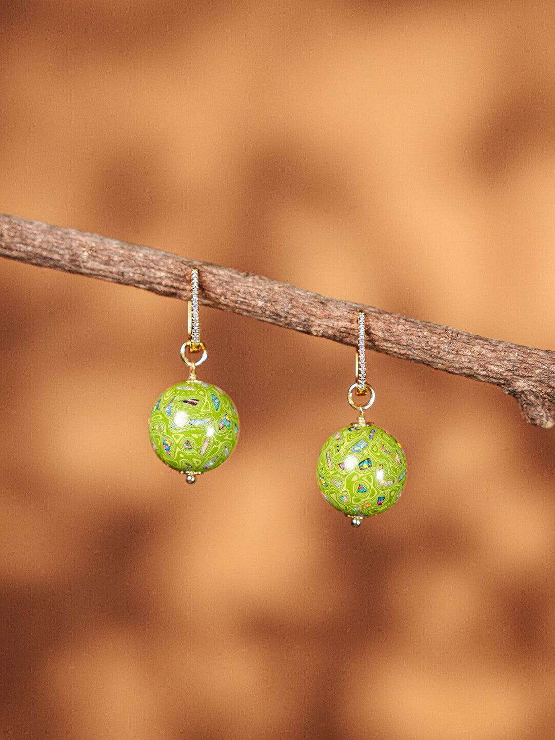 Lacquer Bead Drop Earrings