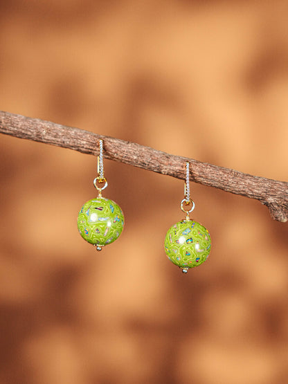 Lacquer Bead Drop Earrings