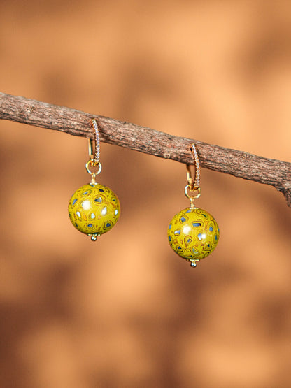 Lacquer Bead Drop Earrings