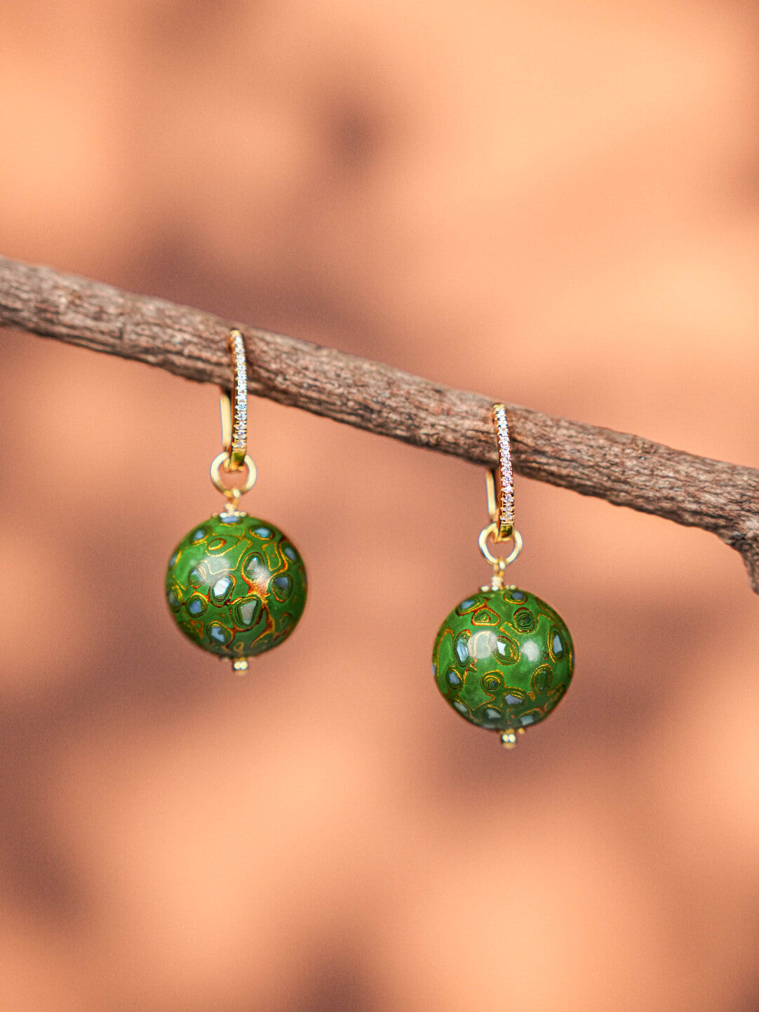 Lacquer Bead Drop Earrings